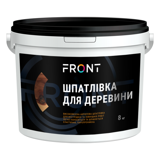 Шпатлівка акрилова для деревини, FRONT, біла, 0,9кг